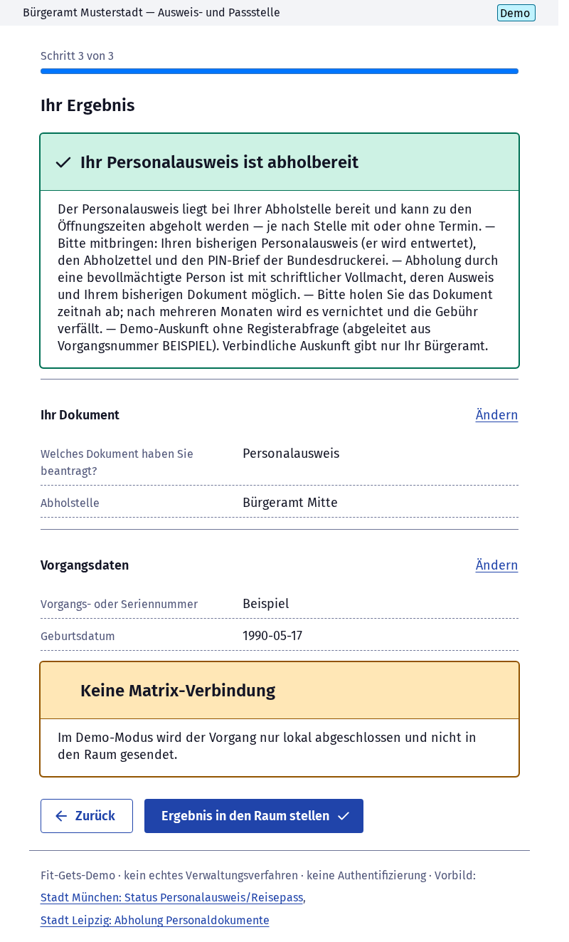 Screenshot 4 of Bearbeitungsstand Personalausweis / Reisepass