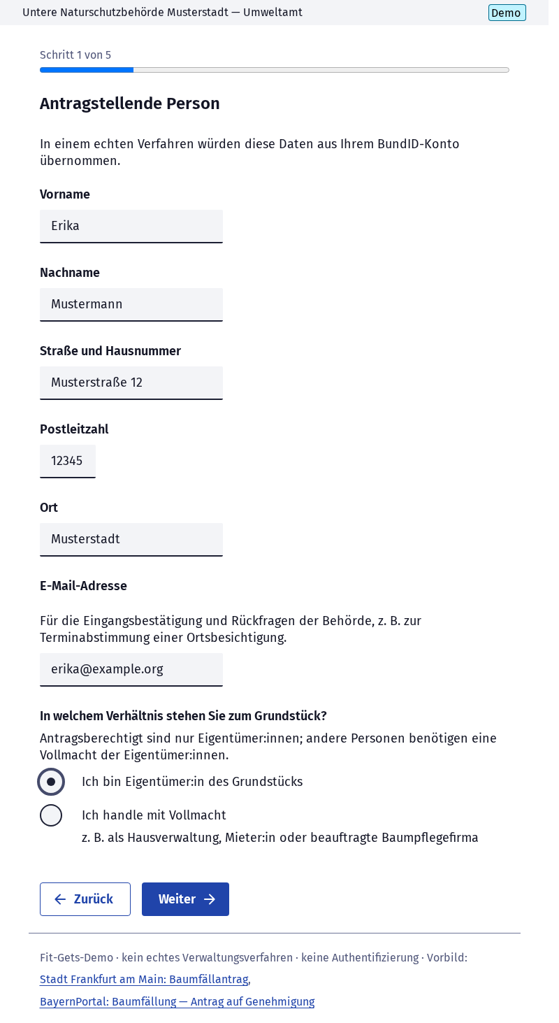 Screenshot 2 of Baumfällgenehmigung beantragen