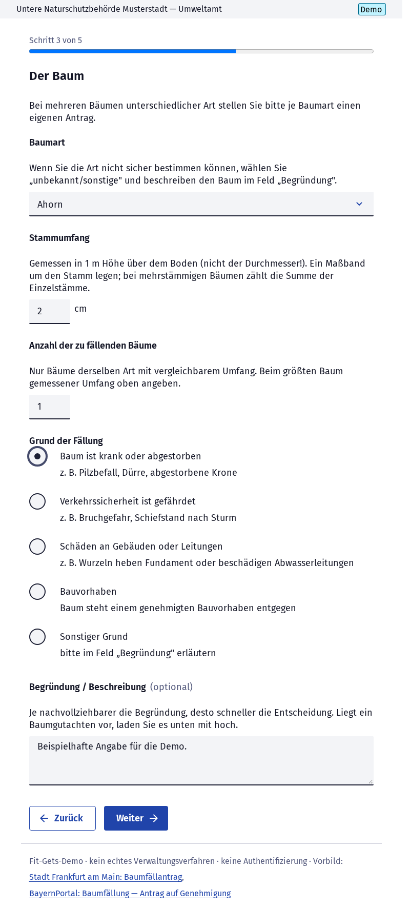 Screenshot 4 of Baumfällgenehmigung beantragen