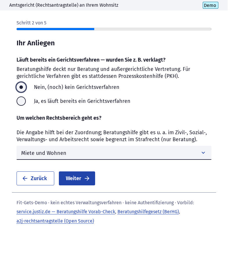Screenshot 3 of Beratungshilfe: Vorab-Check