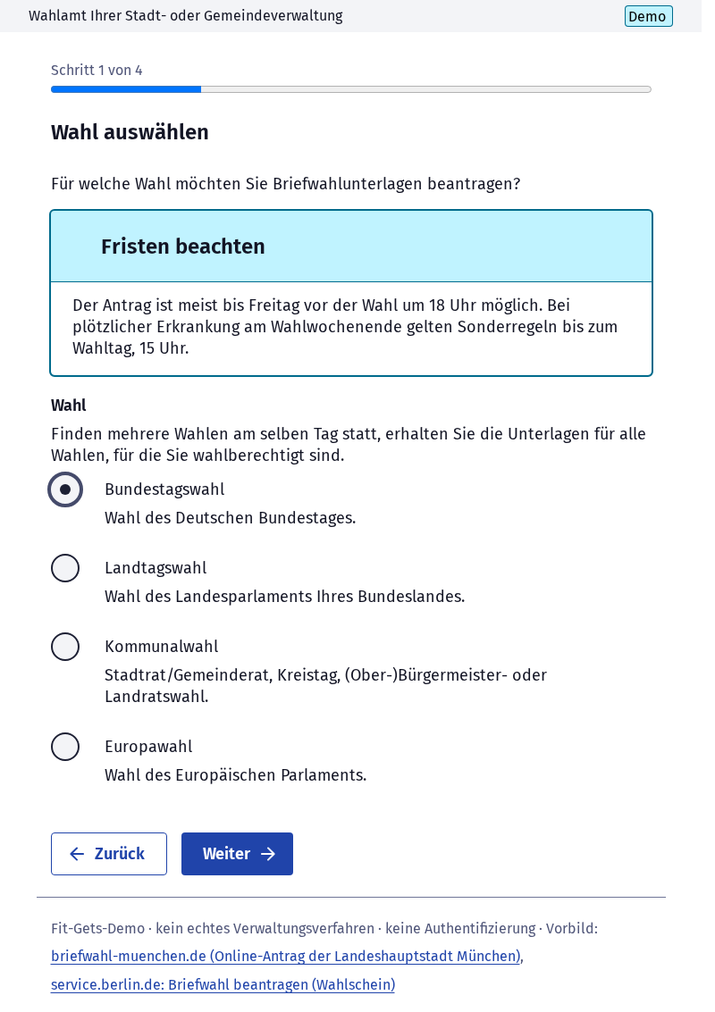 Screenshot 2 of Briefwahl beantragen