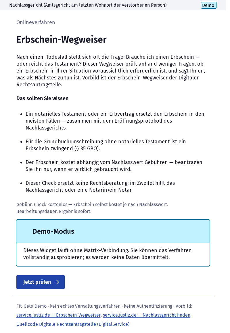 Screenshot 1 of Erbschein-Wegweiser