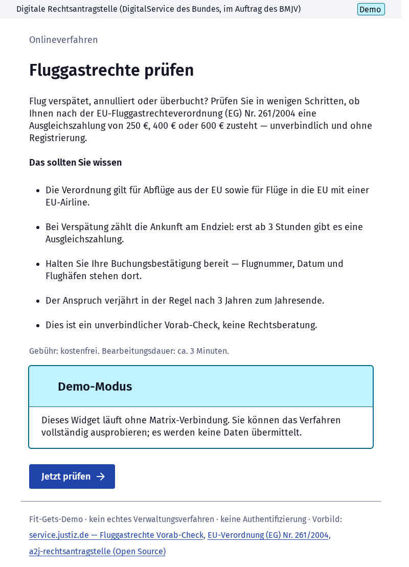 Screenshot 1 of Fluggastrechte prüfen