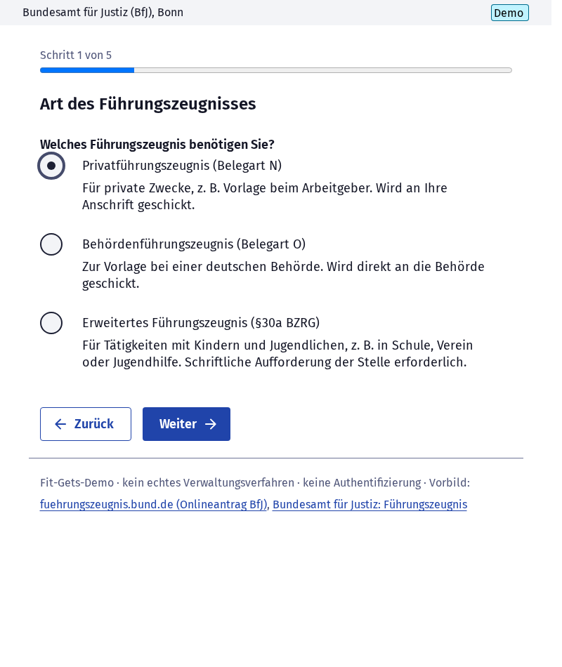 Screenshot 2 of Führungszeugnis beantragen