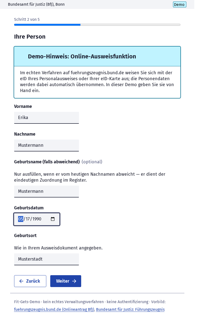 Screenshot 3 of Führungszeugnis beantragen