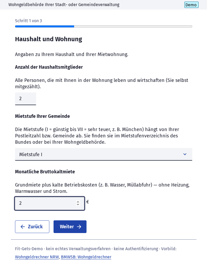 Screenshot 2 of Wohngeld berechnen (unverbindlich)