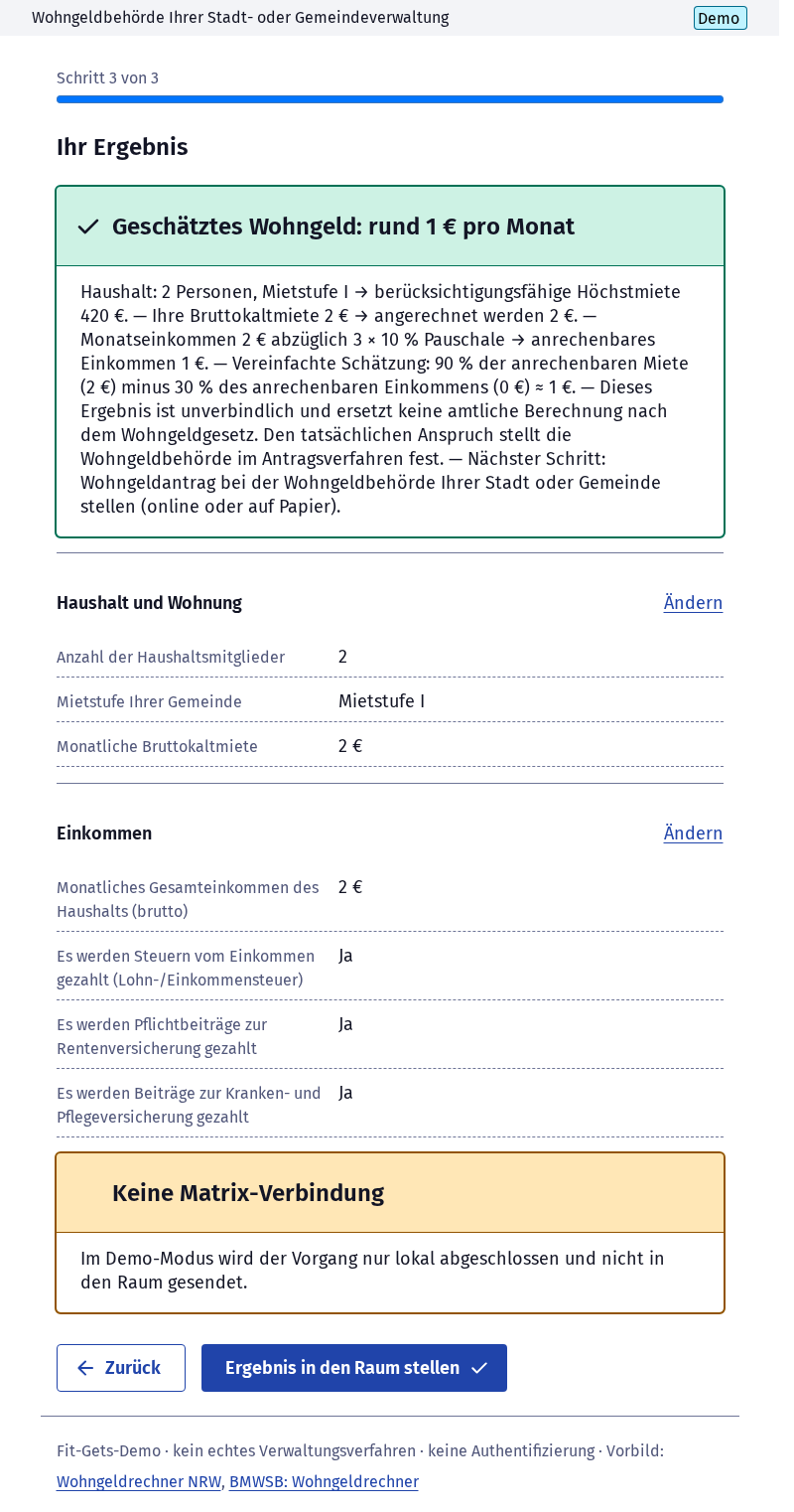 Screenshot 4 of Wohngeld berechnen (unverbindlich)