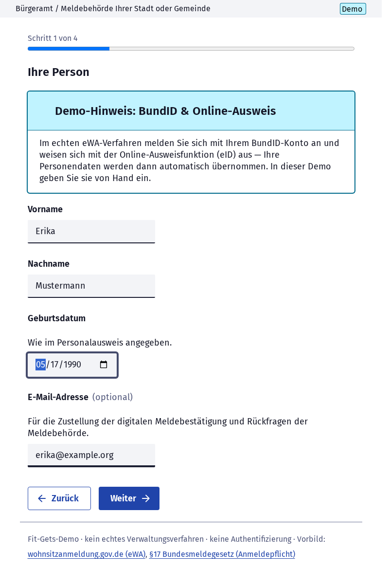 Screenshot 2 of Wohnsitz anmelden oder ummelden (eWA)