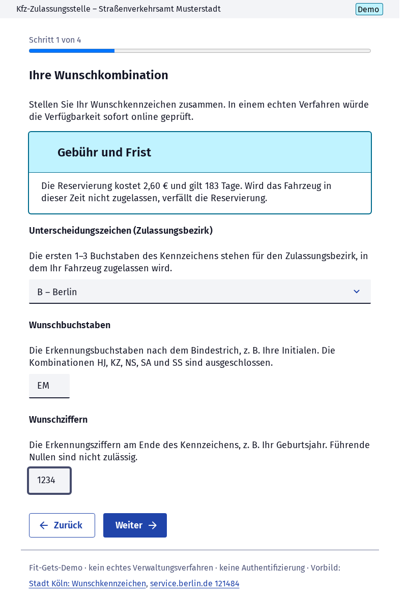 Screenshot 2 of Wunschkennzeichen reservieren