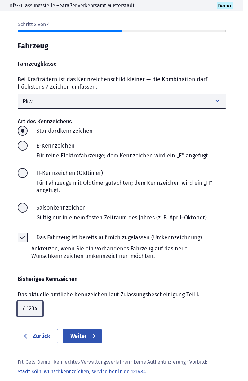 Screenshot 4 of Wunschkennzeichen reservieren